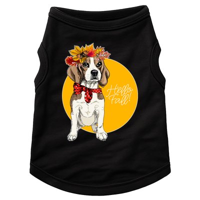 Beagle Dog Wearing Autumn leaves Crown Hello fall Doggie Tank