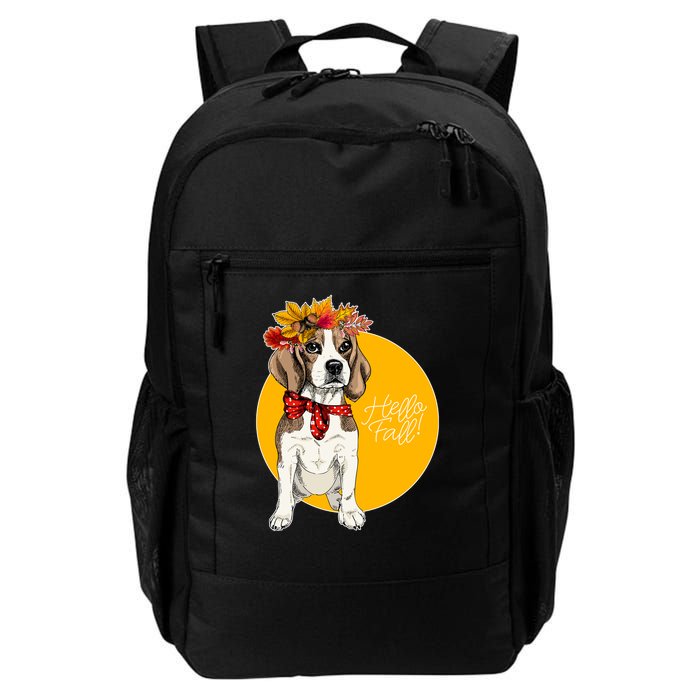 Beagle Dog Wearing Autumn leaves Crown Hello fall Backpack