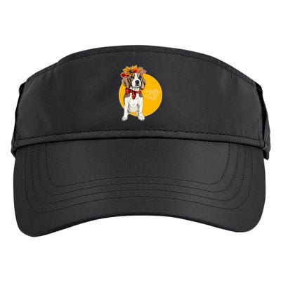 Beagle Dog Wearing Autumn leaves Crown Hello fall Adult Drive Performance Visor