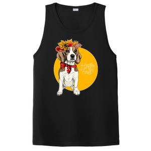 Beagle Dog Wearing Autumn leaves Crown Hello fall PosiCharge Competitor Tank