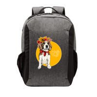 Beagle Dog Wearing Autumn leaves Crown Hello fall Vector Backpack