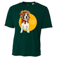 Beagle Dog Wearing Autumn leaves Crown Hello fall Cooling Performance Crew T-Shirt