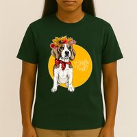 Beagle Dog Wearing Autumn leaves Crown Hello fall T-Shirt