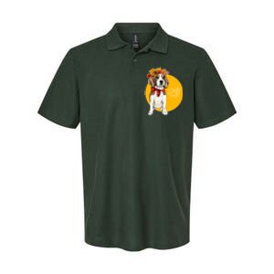 Beagle Dog Wearing Autumn leaves Crown Hello fall Softstyle Adult Sport Polo