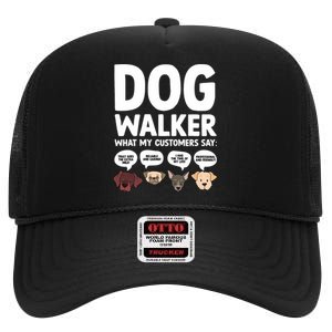 Best Dog Walker Design For Pet Walker Dog Walking High Crown Mesh Back Trucker Hat