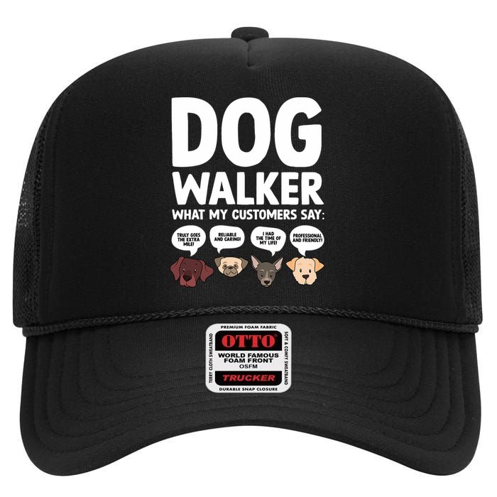 Best Dog Walker Design For Pet Walker Dog Walking High Crown Mesh Back Trucker Hat