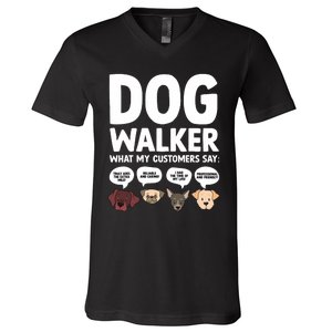 Best Dog Walker Design For Pet Walker Dog Walking V-Neck T-Shirt