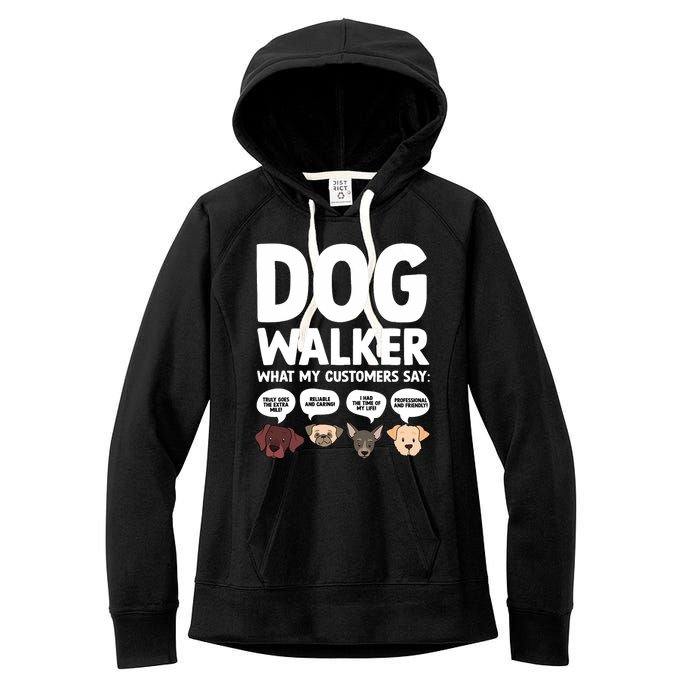 Best Dog Walker Design For Pet Walker Dog Walking Women's Fleece Hoodie