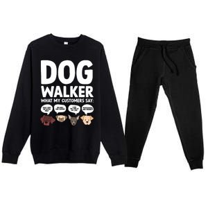 Best Dog Walker Design For Pet Walker Dog Walking Premium Crewneck Sweatsuit Set