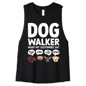 Best Dog Walker Design For Pet Walker Dog Walking Women's Racerback Cropped Tank