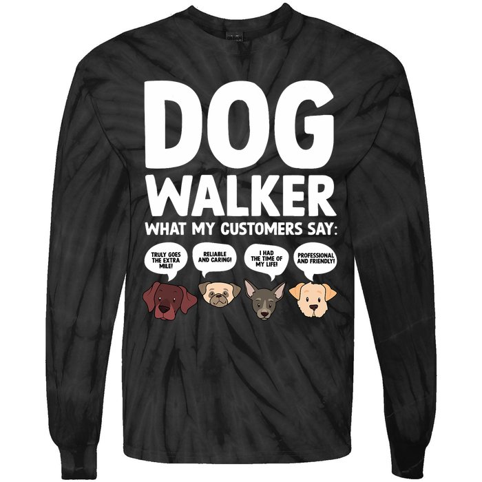 Best Dog Walker Design For Pet Walker Dog Walking Tie-Dye Long Sleeve Shirt