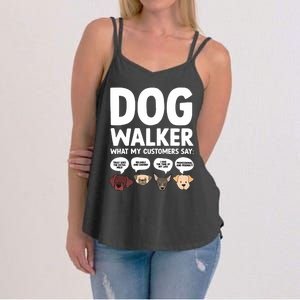 Best Dog Walker Design For Pet Walker Dog Walking Women's Strappy Tank