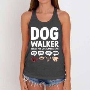 Best Dog Walker Design For Pet Walker Dog Walking Women's Knotted Racerback Tank