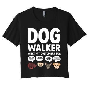 Best Dog Walker Design For Pet Walker Dog Walking Women's Crop Top Tee