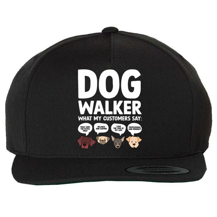 Best Dog Walker Design For Pet Walker Dog Walking Wool Snapback Cap