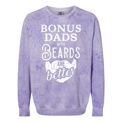 Bonus Dads With Beards Are Better Colorblast Crewneck Sweatshirt