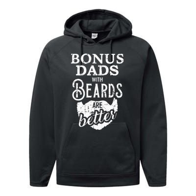 Bonus Dads With Beards Are Better Performance Fleece Hoodie