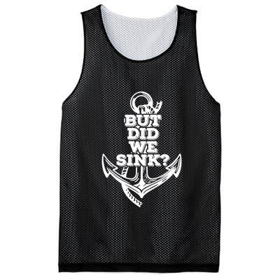 But Did We Sink Captain Boating Retro Mesh Reversible Basketball Jersey Tank