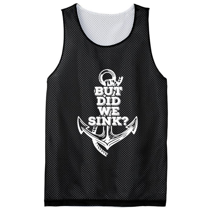 But Did We Sink Captain Boating Retro Mesh Reversible Basketball Jersey Tank
