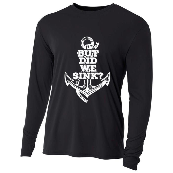 But Did We Sink Captain Boating Retro Cooling Performance Long Sleeve Crew