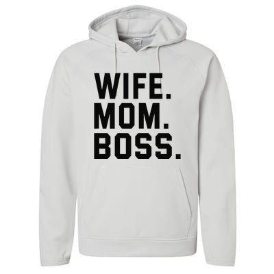 Boss Day Wife Mom Boss Mama Mother's Day Birthday Performance Fleece Hoodie