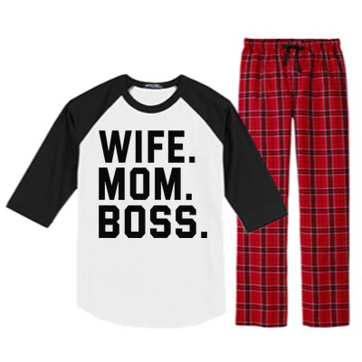 Boss Day Wife Mom Boss Mama Mother's Day Birthday Raglan Sleeve Pajama Set