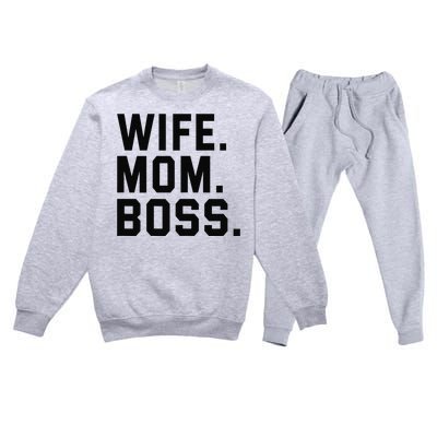 Boss Day Wife Mom Boss Mama Mother's Day Birthday Premium Crewneck Sweatsuit Set