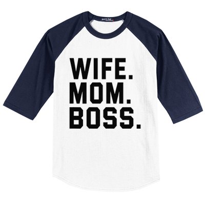 Boss Day Wife Mom Boss Mama Mother's Day Birthday Baseball Sleeve Shirt