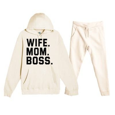 Boss Day Wife Mom Boss Mama Mother's Day Birthday Premium Hooded Sweatsuit Set