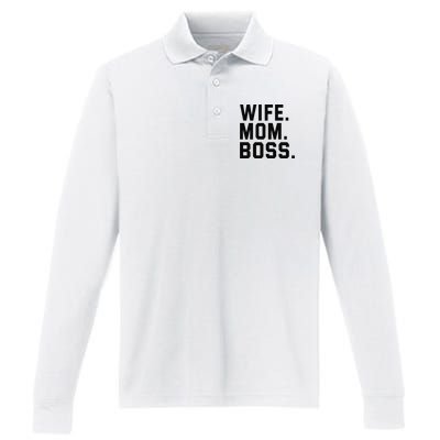 Boss Day Wife Mom Boss Mama Mother's Day Birthday Performance Long Sleeve Polo