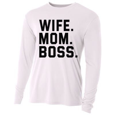 Boss Day Wife Mom Boss Mama Mother's Day Birthday Cooling Performance Long Sleeve Crew