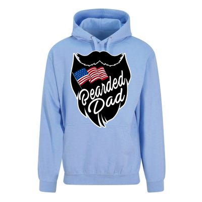 Bearded Dad With American Flag Funny Fathers Day Gift Unisex Surf Hoodie