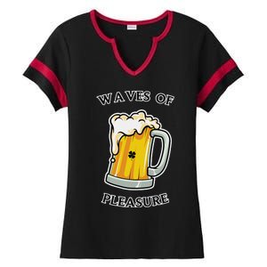 Beer Drinker Waves Of Pleasure Irish Beer Ladies Halftime Notch Neck Tee