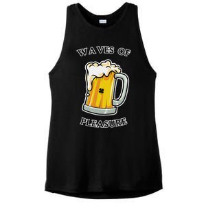 Beer Drinker Waves Of Pleasure Irish Beer Ladies PosiCharge Tri-Blend Wicking Tank