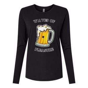 Beer Drinker Waves Of Pleasure Irish Beer Womens Cotton Relaxed Long Sleeve T-Shirt