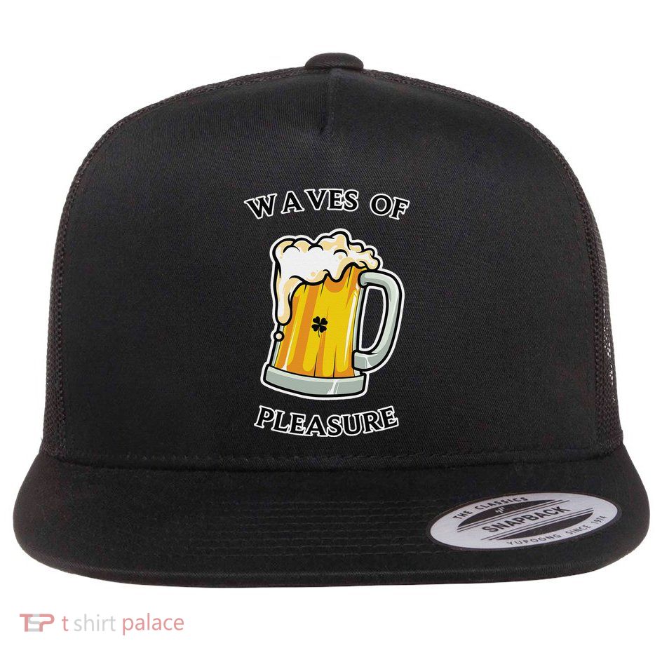 Beer Drinker Waves Of Pleasure Irish Beer Flat Bill Trucker Hat