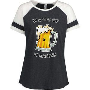 Beer Drinker Waves Of Pleasure Irish Beer Enza Ladies Jersey Colorblock Tee