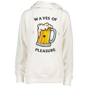 Beer Drinker Waves Of Pleasure Irish Beer Womens Funnel Neck Pullover Hood