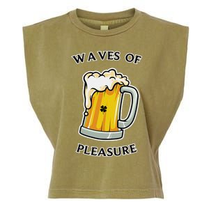 Beer Drinker Waves Of Pleasure Irish Beer Garment-Dyed Women's Muscle Tee