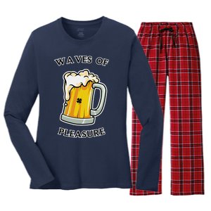 Beer Drinker Waves Of Pleasure Irish Beer Women's Long Sleeve Flannel Pajama Set 