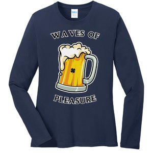 Beer Drinker Waves Of Pleasure Irish Beer Ladies Long Sleeve Shirt