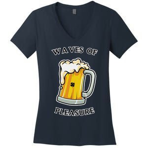 Beer Drinker Waves Of Pleasure Irish Beer Women's V-Neck T-Shirt