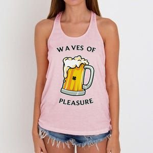 Beer Drinker Waves Of Pleasure Irish Beer Women's Knotted Racerback Tank