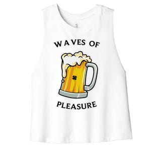 Beer Drinker Waves Of Pleasure Irish Beer Women's Racerback Cropped Tank