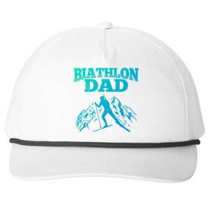 Biathlon Dad Winter Sports Snow Biathlete Cross Country Ski Gift Snapback Five-Panel Rope Hat