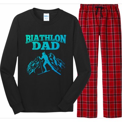 Biathlon Dad Winter Sports Snow Biathlete Cross Country Ski Gift Long Sleeve Pajama Set