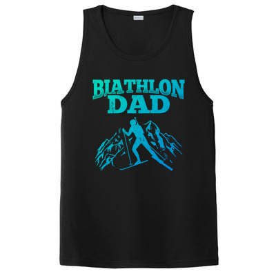 Biathlon Dad Winter Sports Snow Biathlete Cross Country Ski Gift PosiCharge Competitor Tank