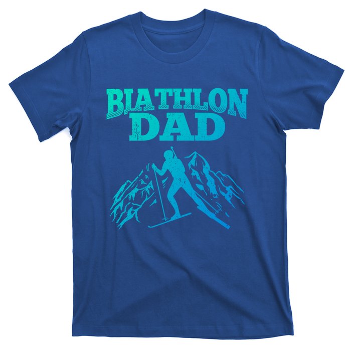 Biathlon Dad Winter Sports Snow Biathlete Cross Country Ski Gift T-Shirt