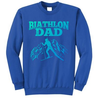 Biathlon Dad Winter Sports Snow Biathlete Cross Country Ski Gift Tall Sweatshirt