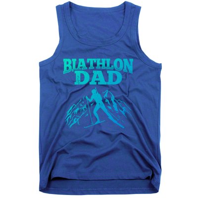 Biathlon Dad Winter Sports Snow Biathlete Cross Country Ski Gift Tank Top